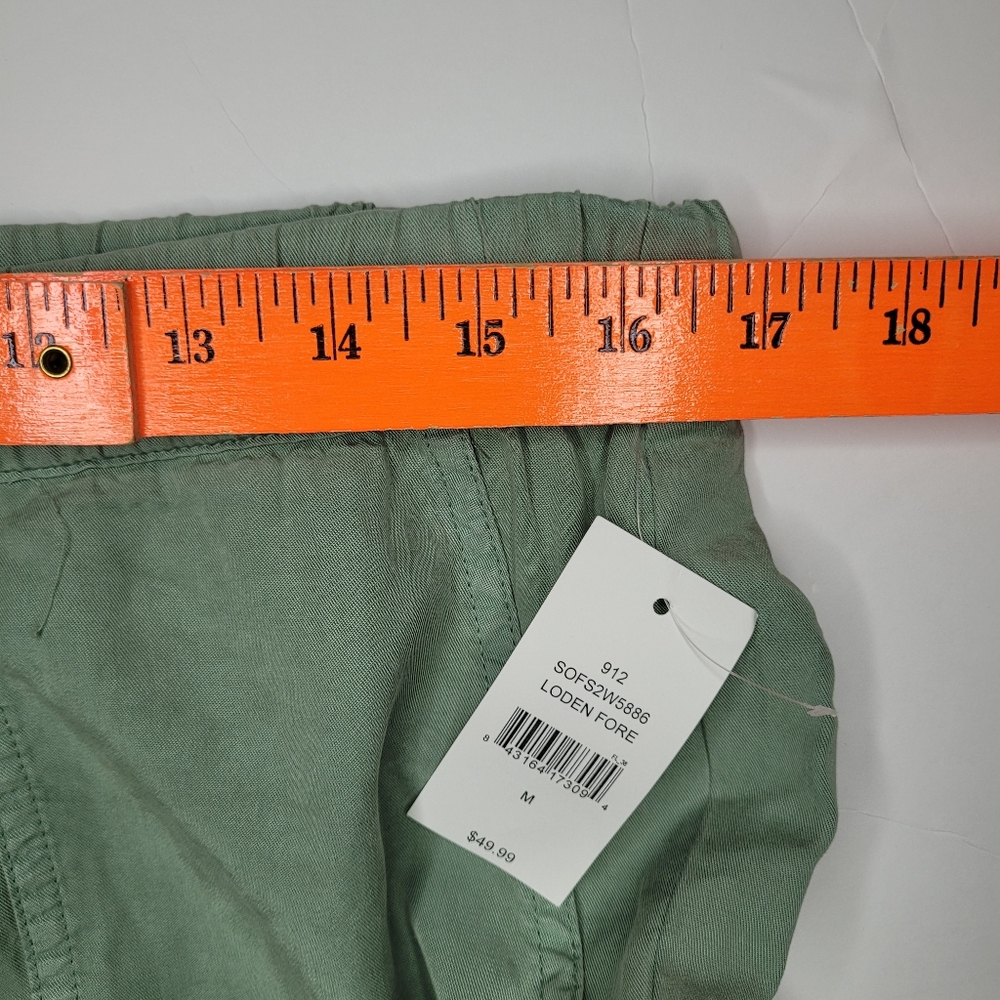 Saks Fifth Avenue Cargo Pants Women's Green Medium Elastic Tie Waist Boho Casual - Picture 6 of 11